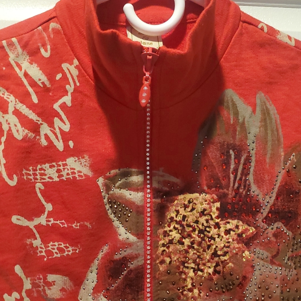 Jess & Jane  Red Floral Women's Jacket